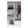 Guarda Roupa Solteiro 4 Portas 2 Gavetas 188x99 cm Madri Branco RUDK