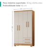 Guarda Roupa Solteiro 4 Portas 2 Gavetas 188x99 cm Madri Cedro Areia RUDK