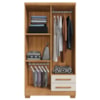 Guarda Roupa Solteiro 4 Portas 2 Gavetas 188x99 cm Madri Cedro Areia RUDK