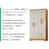 Guarda Roupa Solteiro 4 Portas 2 Gavetas 188x99 cm Madri Cedro Areia RUDK