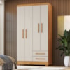 Guarda Roupa Solteiro 4 Portas 2 Gavetas 188x99 cm Madri Cedro Areia RUDK