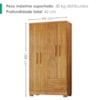 Guarda Roupa Solteiro 4 Portas 2 Gavetas 188x99 cm Madri Cedro RUDK