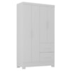 Guarda Roupa Solteiro 4 Portas 2 Gavetas Primor 121X209 cm Branco Absoluto ZANZ