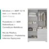Guarda Roupa Solteiro 4 Portas 2 Gavetas Primor 121X209 cm Branco Absoluto ZANZ