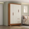 Guarda Roupa Solteiro 4 Portas 2 Gavetas Primor 121X209 cm Cinamomo Areia ZANZ