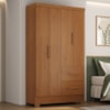 Guarda Roupa Solteiro 4 Portas 2 Gavetas Primor 121X209 cm Cinamomo ZANZ