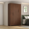 Guarda Roupa Solteiro 4 Portas 2 Gavetas Primor 121X209 cm Jacaranda ZANZ