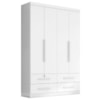 Guarda Roupa Solteiro 4 Portas 4 Gavetas Mari 154X231 cm Branco Absoluto ZANZ