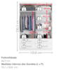 Guarda Roupa Solteiro 4 Portas 4 Gavetas Mari 154X231 cm Branco Absoluto ZANZ