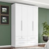 Guarda Roupa Solteiro 4 Portas 4 Gavetas Mari 154X231 cm Branco Absoluto ZANZ