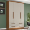 Guarda Roupa Solteiro 4 Portas 4 Gavetas Mari 154X231 cm Cinamomo Areia ZANZ