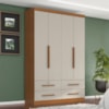Guarda Roupa Solteiro 4 Portas 4 Gavetas Mari 154X231 cm Cinamomo Areia ZANZ