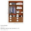 Guarda Roupa Solteiro 4 Portas 4 Gavetas Mari 154X231 cm Cinamomo ZANZ