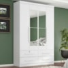 Guarda Roupa Solteiro 4 Portas Com Espelho Mari 154X231 cm Branco Absoluto ZANZ
