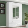 Guarda Roupa Solteiro 4 Portas Com Espelho Mari 154X231 cm Branco Absoluto ZANZ
