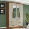 Guarda Roupa Solteiro 4 Portas Com Espelho Mari 154X231 cm Cinamomo Areia ZANZ