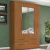 Guarda Roupa Solteiro 4 Portas Com Espelho Mari 154X231 cm Cinamomo ZANZ
