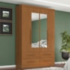 Guarda Roupa Solteiro 4 Portas Com Espelho Mari 154X231 cm Cinamomo ZANZ