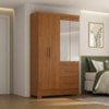 Guarda Roupa Solteiro 4 Portas Com Espelho Primor 121X209 cm Cinamomo ZANZ