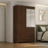 Guarda Roupa Solteiro 4 Portas Com Espelho Primor 121X209 cm Jacaranda ZANZ