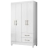 Guarda Roupa Solteiro Chile 4P 103 cm Branco Moval