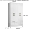 Guarda Roupa Solteiro Chile 4P 103 cm Branco Moval