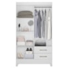 Guarda Roupa Solteiro Chile 4P 103 cm Branco Moval