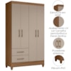 Guarda Roupa Solteiro Chile 4P 103 cm Carvalho Fendi Moval