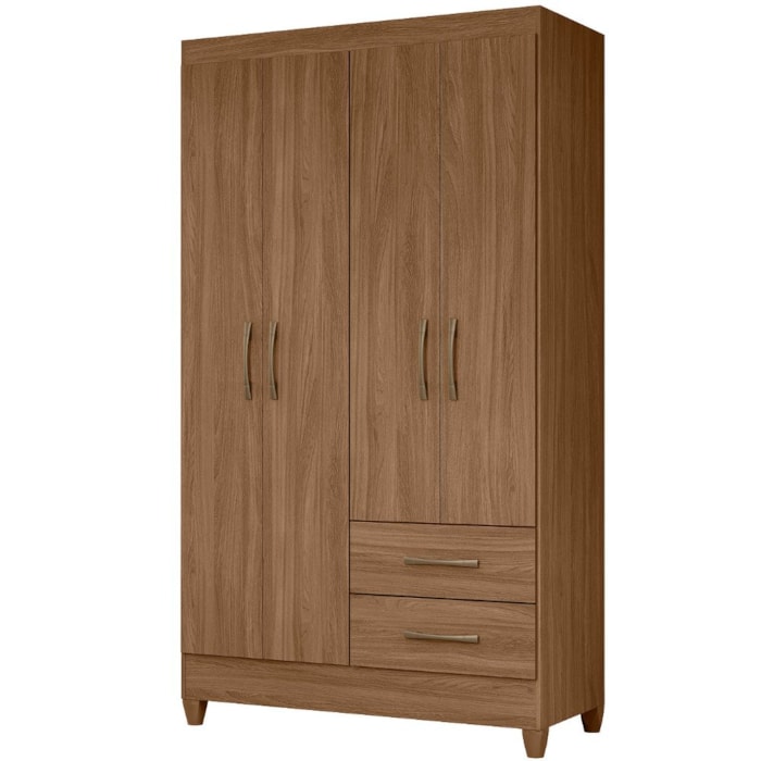 Guarda Roupa Solteiro Chile 4P 103 cm Carvalho Moval