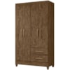Guarda Roupa Solteiro Chile 4P 103 cm Castanho Wood Moval