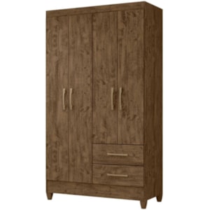 Guarda Roupa Solteiro Chile 4P 103 cm Castanho Wood Moval