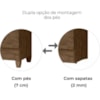 Guarda Roupa Solteiro Chile 4P 103 cm Castanho Wood Moval