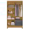 Guarda Roupa Solteiro Chile 4P 103 cm Freijo Cinza Moval