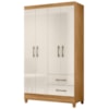 Guarda Roupa Solteiro Chile 4P 103 cm Freijo Off White Moval