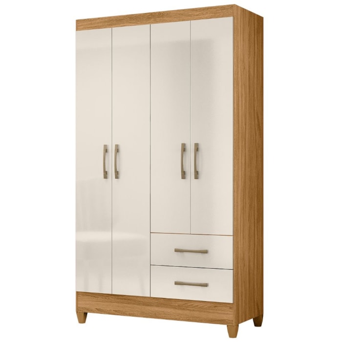 Guarda Roupa Solteiro Chile 4P 103 cm Freijo Off White Moval