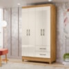 Guarda Roupa Solteiro Chile 4P 103 cm Freijo Off White Moval