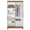 Guarda Roupa Solteiro Chile 4P 103 cm Naturale Branco Moval