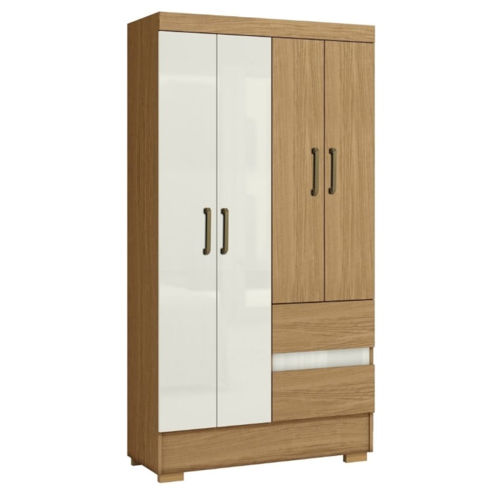 Guarda Roupa Solteiro Coimbra 4 Portas 100 cm Atacama Off White ARMoveis