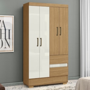 Guarda Roupa Solteiro Coimbra 4 Portas 100 cm Atacama Off White ARMoveis