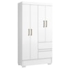 Guarda Roupa Solteiro Coimbra 4 Portas 100 cm Branco ARMoveis