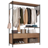 Guarda Roupa Solteiro Industrial 187X119 cm 2G Barcelona Demolição Preto ARTEF