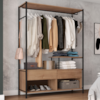 Guarda Roupa Solteiro Industrial 187X119 cm 2G Barcelona Demolição Preto ARTEF