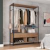 Guarda Roupa Solteiro Industrial 187X119 cm 2G Barcelona Demolição Preto ARTEF