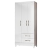 Guarda Roupa Solteiro Lima 3 Portas 182x82 cm Branco Flex Moval