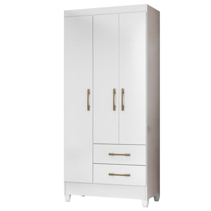 Guarda Roupa Solteiro Lima 3 Portas 182x82 cm Branco Flex Moval