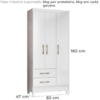 Guarda Roupa Solteiro Lima 3 Portas 182x82 cm Branco Flex Moval