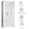Guarda Roupa Solteiro Lima 3 Portas 182x82 cm Branco Flex Moval