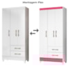 Guarda Roupa Solteiro Lima 3 Portas 182x82 cm Branco Flex Moval