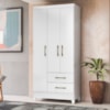 Guarda Roupa Solteiro Lima 3 Portas 182x82 cm Branco Flex Moval