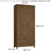 Guarda Roupa Solteiro Lima 3 Portas 182x82 cm Castanho Wood Moval
